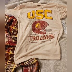 NWT USC Trojans Youth Pajamas 2 Piece Set. Size:M.
